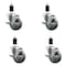 Service Caster 3.5'' SS Gray Poly Swivel 1-3/8'' Expanding Stem Caster Set with Brake, 4PK SCC-SSEX20S3514-PPUB-TLB-138-4 - alternate 1